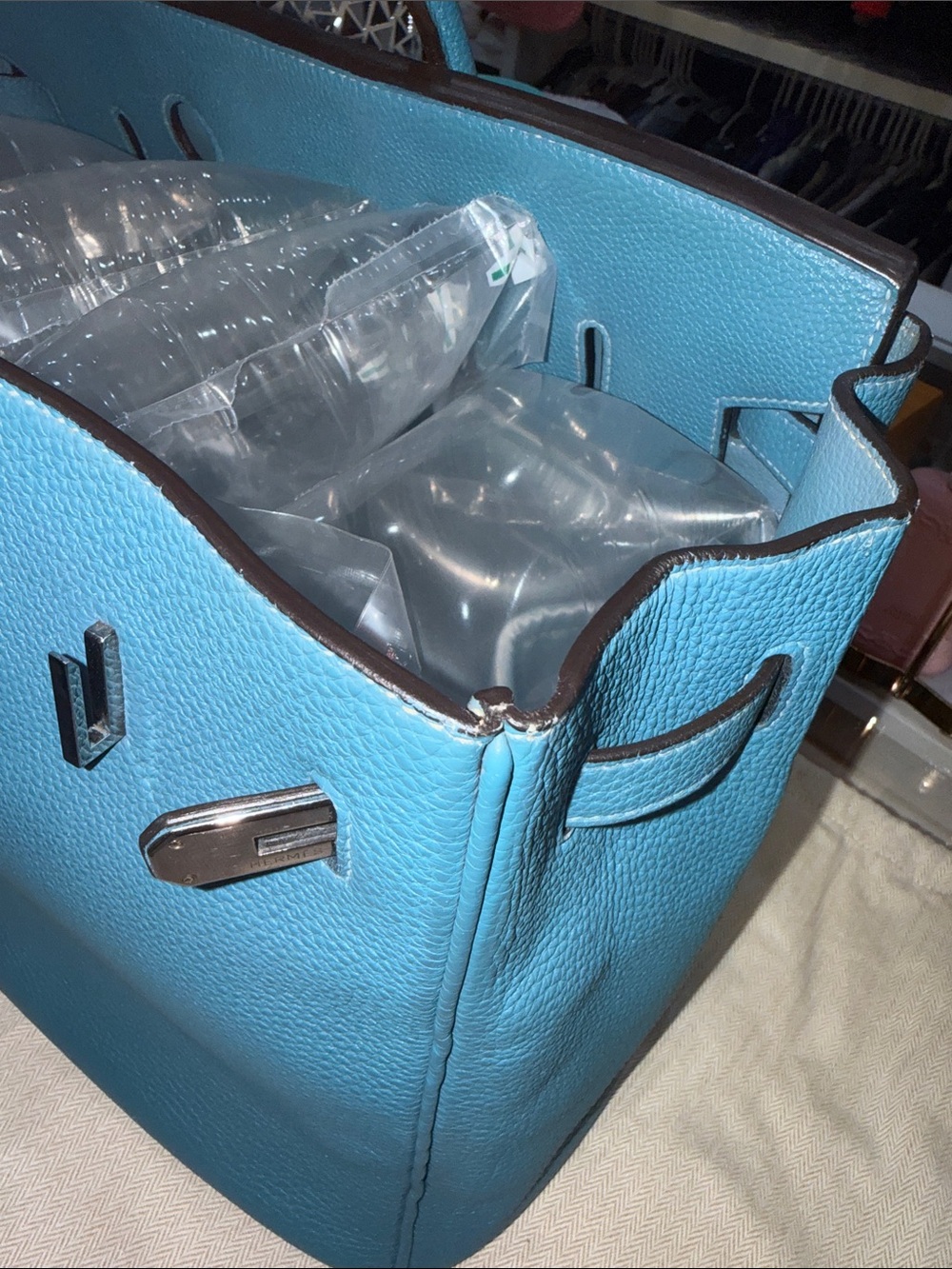 Authentic Hermes Togo Birkin 35 Blue Jean - Picture 14 of 16